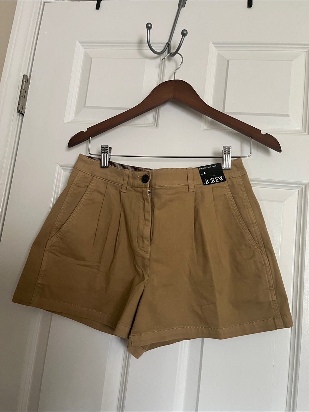 J. Crew Khaki Pleated High-Rise Women’s Shorts